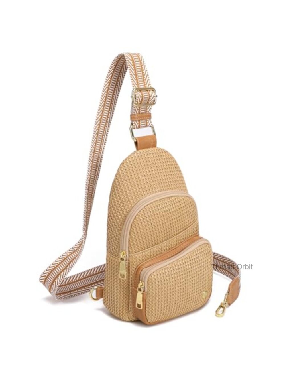 Faux Straw Crossbody Bag for Women RFID Sling Purse Summer Beach